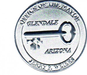 Challenge Coin of Mayor Jerry Weiers of Glendale Arizona.  